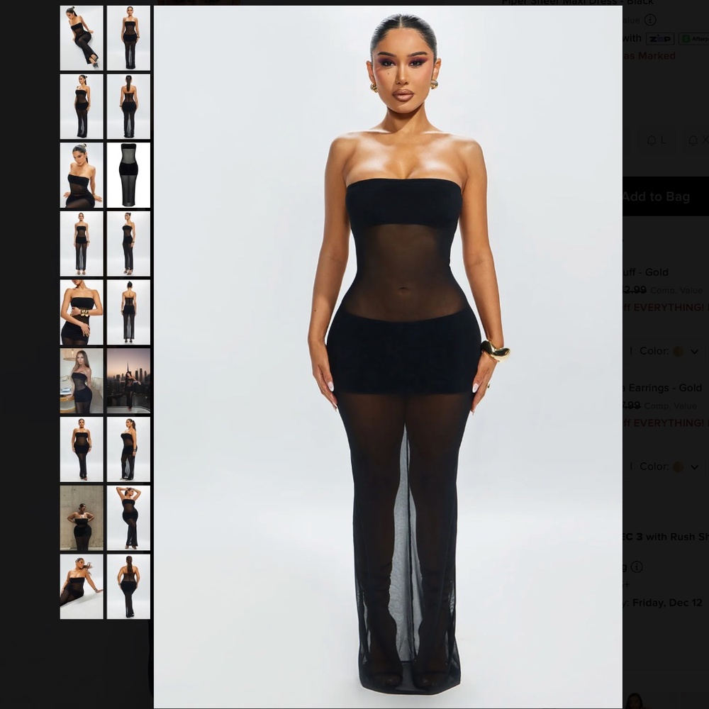 Fashion Nova Piper Sheer Maxi Dress - Black